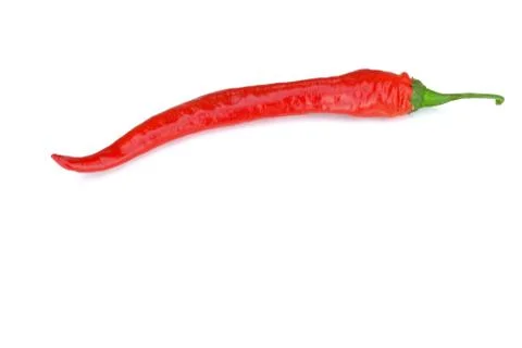 Red chili pepper isolated on white background   Chile de rbol Foto stock