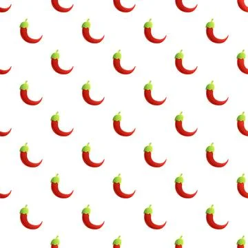 Red chili pepper pattern creating a spicy food background Stock Illustration