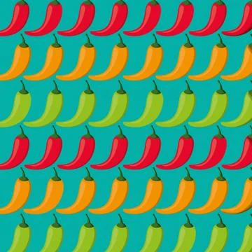 Red chili pepper pattern Stock Illustration