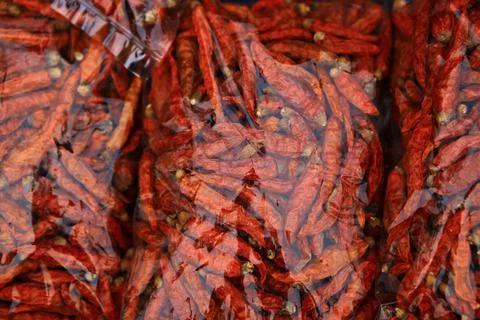 Red chili pepper Processed by drying Stock Photos