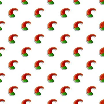 Red chili pepper seamless pattern creating spicy background Stock Illustration