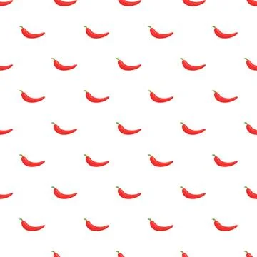 Red chili pepper seamless pattern creating spicy background Stock Illustration