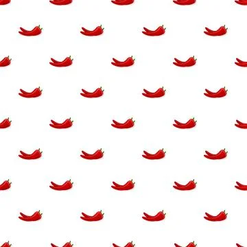 Red chili pepper seamless pattern illustration background Stock Illustration