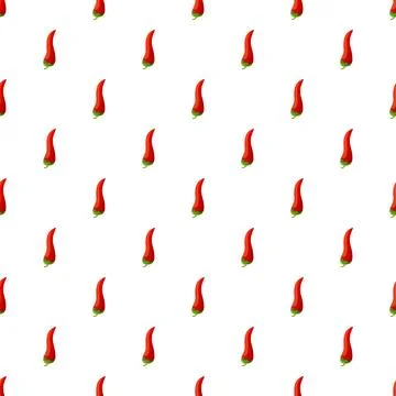 Red chili pepper seamless pattern developing spicy food concept Ilustração Stock