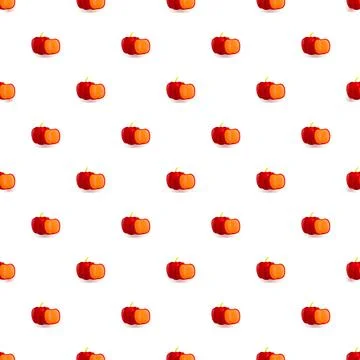 Red chili pepper seamless pattern on white background Stock Illustration