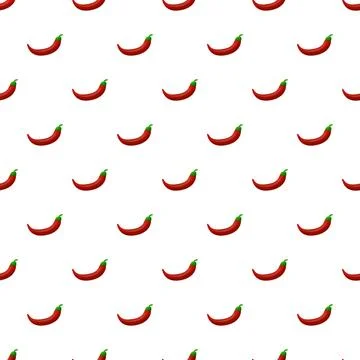 Red chili pepper seamless pattern illustration Stock Illustration