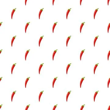 Red chili pepper seamless pattern creating spicy background Stock Illustration