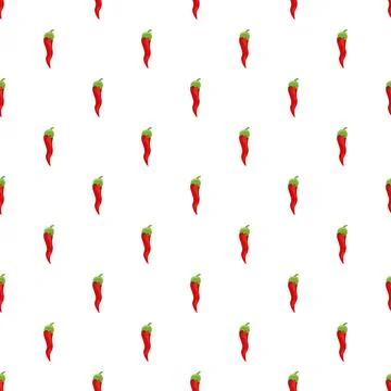 Red chili pepper seamless pattern creating spicy background Stock Illustration