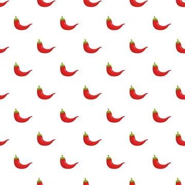 Red chili pepper seamless pattern creating spicy food background Stock Illustration