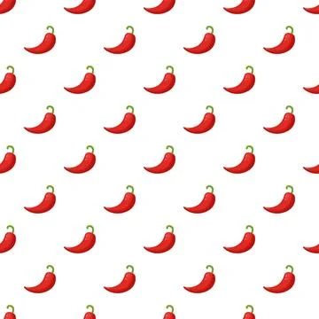 Red chili pepper seamless pattern creating spicy background 스톡 일러스트