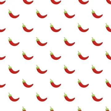 Red chili pepper seamless pattern creating spicy background Stock Illustration
