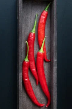 Red chili pepper on table Foto stock