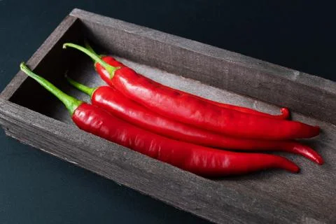 Red chili pepper on table Stock Photos