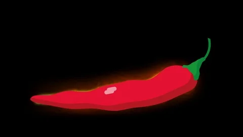 Red chili pepper vector animated illustration Stock Footage 119282019