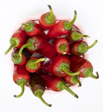 Red chili pepper with white isolated background Stock Photos