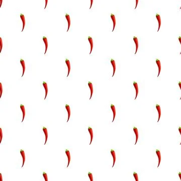 Red chili peppers seamless pattern cooking ingredient Stock Illustration