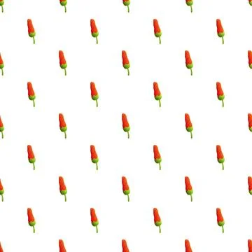Red chili peppers seamless pattern design Stock Illustration