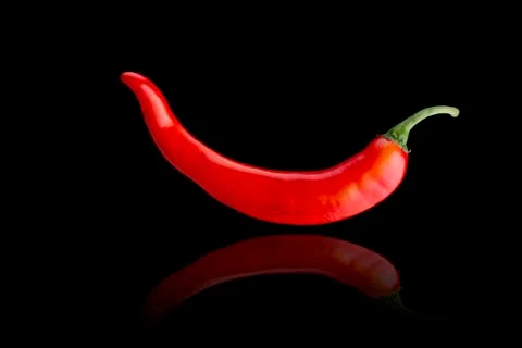 Red chili reflected Stock Photos