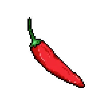 Red chili vector pixel art Stock Illustration