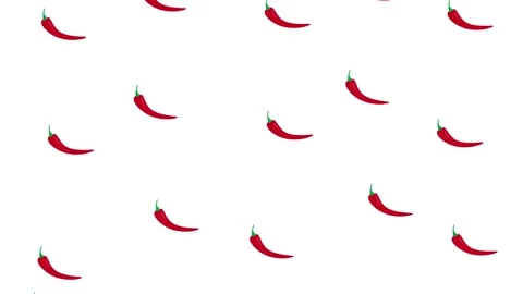 Red Chilli Animation concept with white backdrop and green screen Stock Footage 274393350