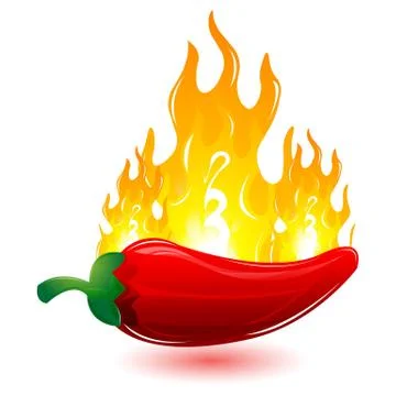 Red chilli with fire Stock-Illustration