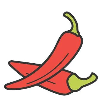 Red chilli icon in solid vector イラスト素材