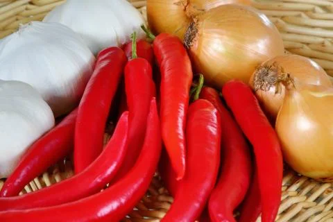 Red chilli important ingredient in the kitchen Stock Photos