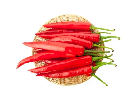 Red chilli isolated on white background Stock Photos