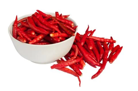 Red chilli isolated on white Stock Photos