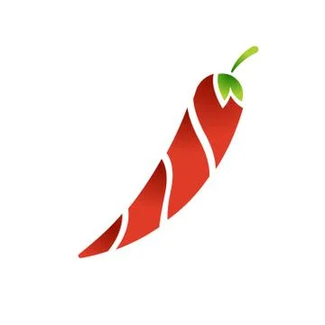Red Chilli Paper Art. Isolated Vector Illustration Stock Illustration
