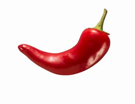 A red chilli pepper against a white background Foto stock