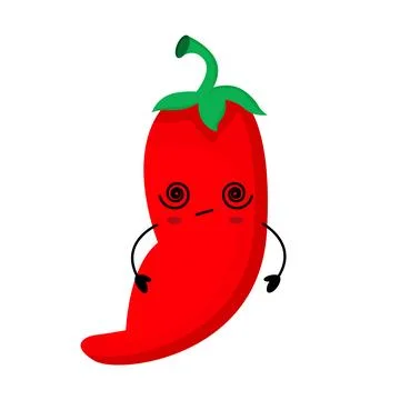 Red chilli pepper character tired. Stock Illustration