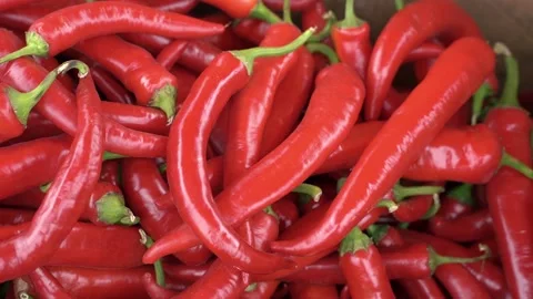 Red chilli pepper for food textures Stock Footage 136615671