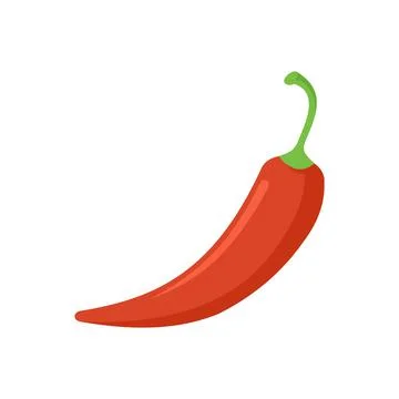 Red chilli pepper icon flat isolated vector Stock Illustration