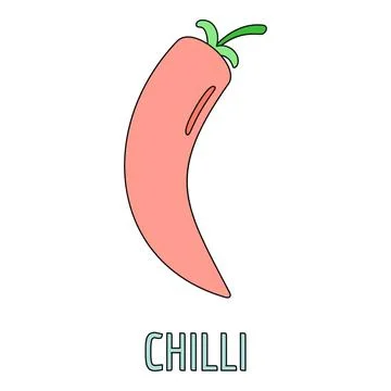 Red chilli pepper icon representing spicy food Stock Illustration