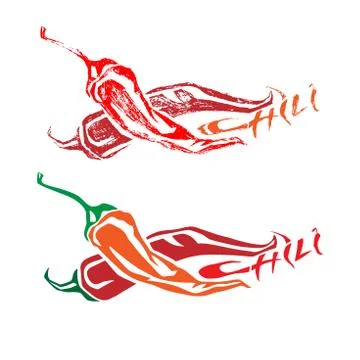 Red chilli pepper isolated on white background. Stock Illustration