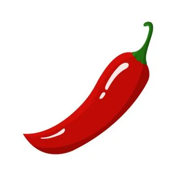 Red Chilli Pepper isolated on white background. Vector illustration. Stock Illustration