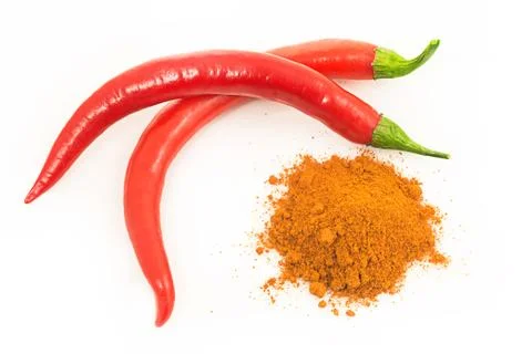 Red chilli pepper or cayenne pepper Stock Photos