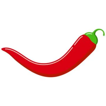 Red chilli pepper vector icon isolated on white background. Stock Illustration