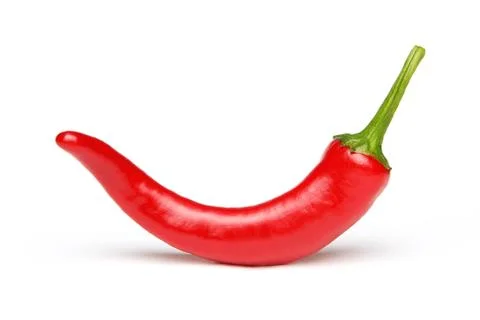 Red chilli pepper on white Stock Photos
