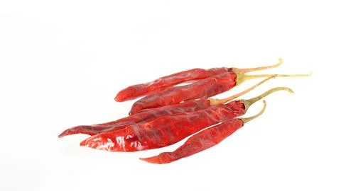Red Chilli peppers isolated on white Stock Photos