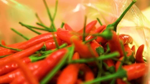 Red Chilli Peppers Market Stock Footage 101700183