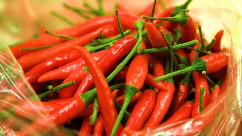 Red Chilli Peppers Market Stock Footage 101700277