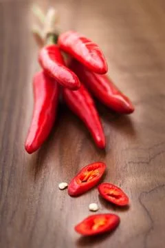 Red chilli peppers Stock Photos