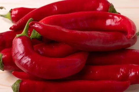 Red chilli peppers Foto stock
