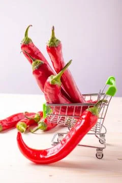 Red chilli peppers Foto stock