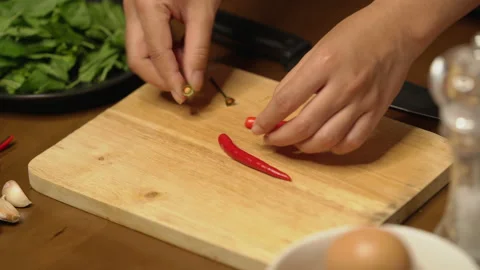 Red chilli picking side shot Stock Footage 149089448