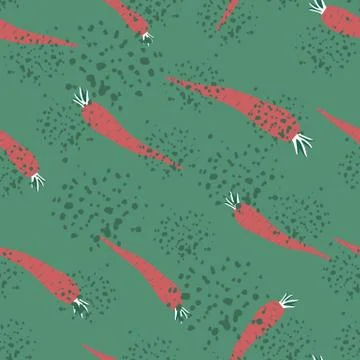 Red chilli seamless pattern on green dots background. Chile peppers wallpaper Stock Illustration