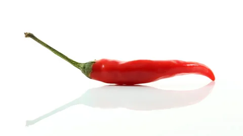 Red Chilli on White Background Stock Footage 39376035