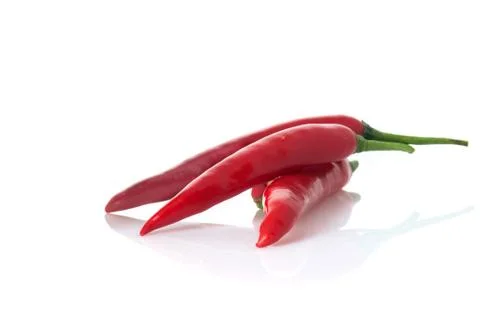 Red chilli on white background Stock Photos